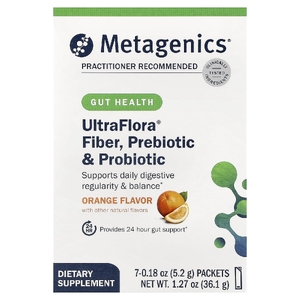 Metagenics, UltraFlora, клетчатка с пребиотиками и пробиотиками, апельсин, 7 пакетиков, 5,2 г (0,18 унции) в каждом