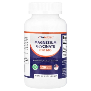 Vitamatic, Глицинат магния, 850 мг, 120 растительных капсул