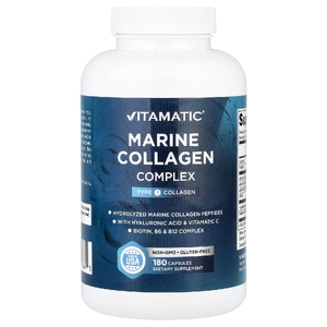 Vitamatic, Комплекс морского коллагена, 180 капсул