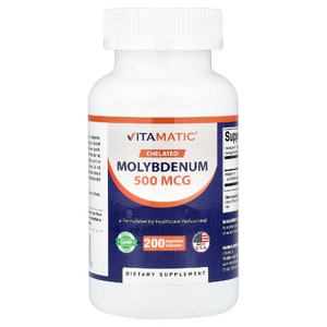 Vitamatic, Хелатный молибден, 500 мкг, 200 растительных капсул