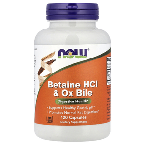 NOW Foods, бетаин HCl и желчь окислого окислого скота, 120 капсул