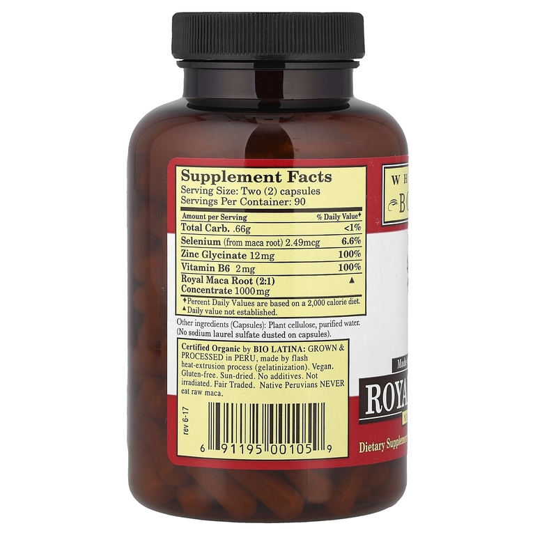 Whole World Botanicals, королевская мака, для мужчин, 180 вегетарианских капсул