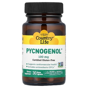 Country Life, Pycnogenol, 100 мг, 30 веганских капсул