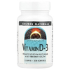 Source Naturals, витамин D3, 50 мкг (2000 МЕ), 200 мягких таблеток