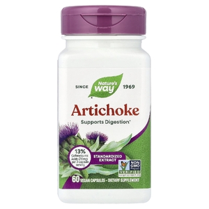 Nature's Way, артишок, стандартизированный экстракт, 60 веганских капсул
