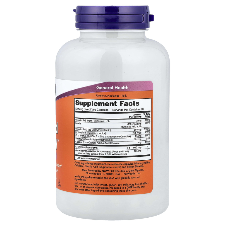 NOW Foods, добавка для здоровья щитовидной железы, 180 растительных капсул