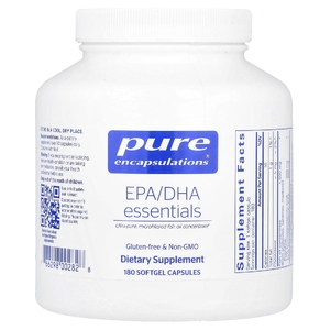 Pure Encapsulations, концентрат рыбьего жира с ЭПК и ДГК, 180 желатиновых капсул