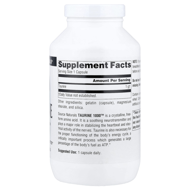 Source Naturals, таурин, 1000 мг, 240 капсул
