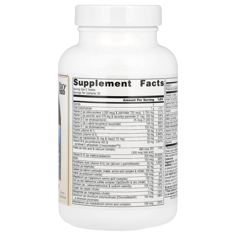 Source Naturals, мультивитаминный комплекс, без железа, 60 таблеток