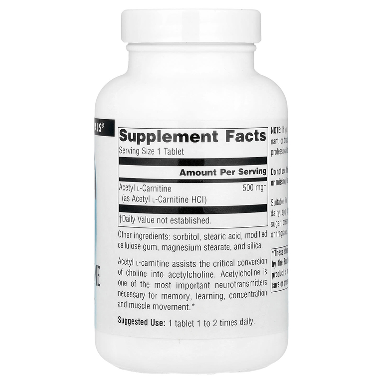 Source Naturals, ацетил-L-карнитин, 500 мг, 120 таблеток