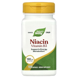 Nature's Way, ниацин, витамин B3, 100 мг, 100 капсул