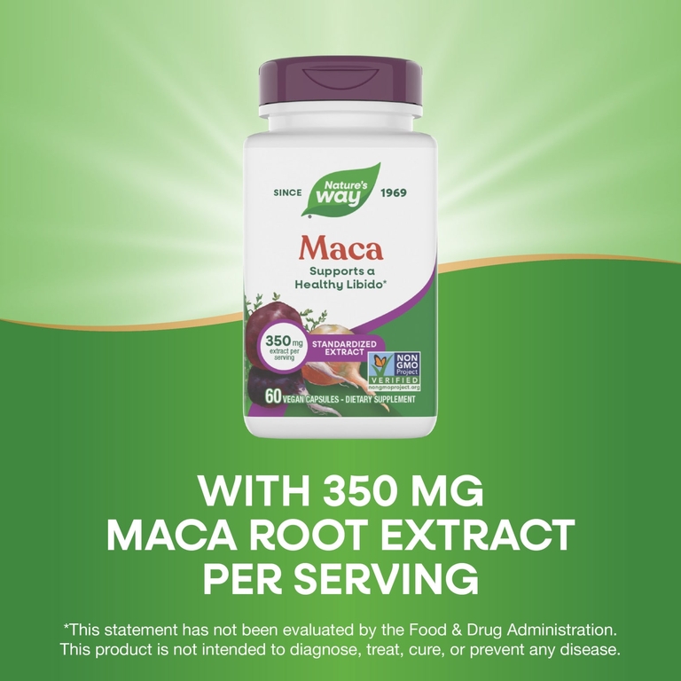 Nature's Way, мака, 350 мг, 60 веганских капсул