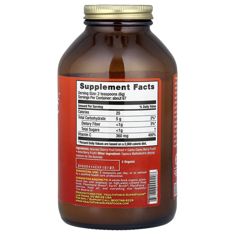 HealthForce Superfoods, По-настоящему натуральный витамин C, 400 г (14,1 унции)