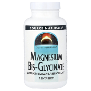 Source Naturals, Бис-глицинат магния, 120 таблеток
