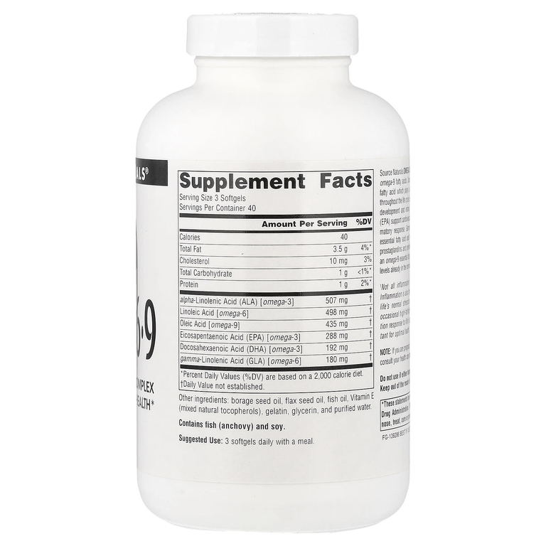 Source Naturals, омега-3, 6, 9, 120 желатиновых капсул