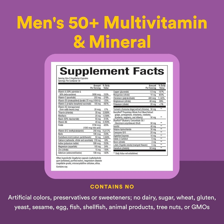 Natural Factors, Формула с витаминами и минералами для женщин старше 50 лет, 90 вегетарианских капсул