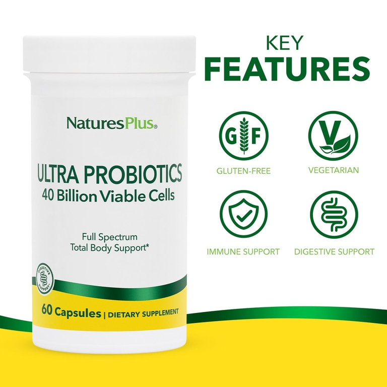 NaturesPlus, Ультрапробиотики, 40 млрд, 60 капсул