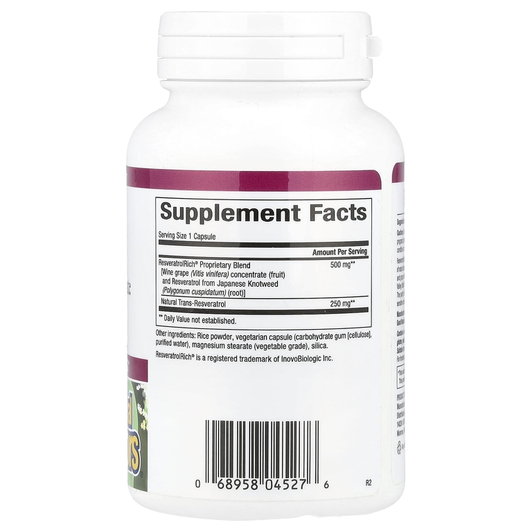 Natural Factors, концентрат ресвератрола, 60 вегетарианских капсул