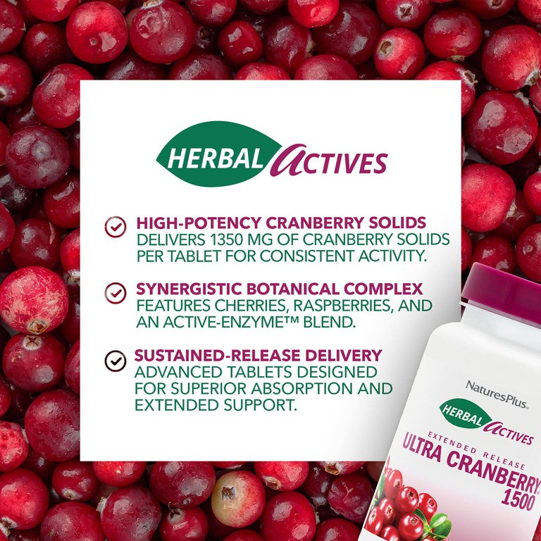 NaturesPlus, клюква, 1500 мкг, 30 таблеток