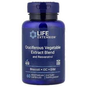 Life Extension, смесь экстрактов крестоцветных овощей с ресвератролом, 60 вегетарианских капсул
