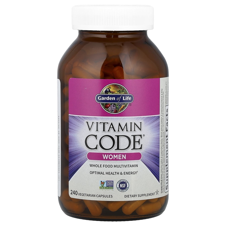 Garden of Life, мультивитамины из цельных продуктов для женщин, 240 вегетарианских капсул
