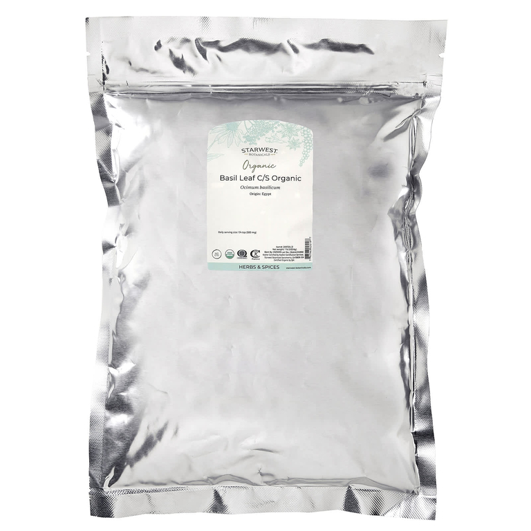 Starwest Botanicals, органические листья базилика, 453,6 г (1 фунт)