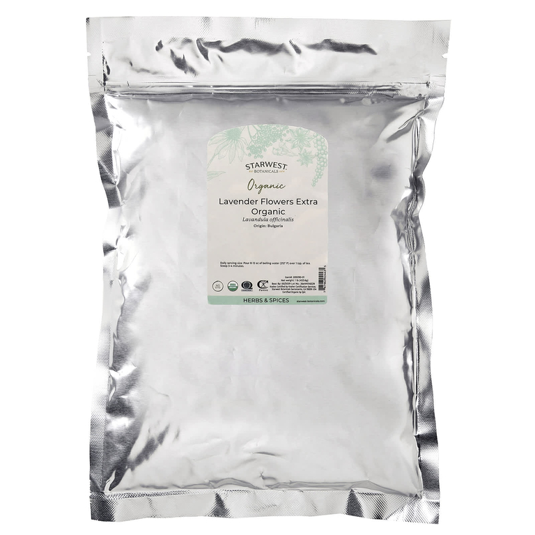 Starwest Botanicals, органические цветки лаванды, 453,6 г (1 фунт)