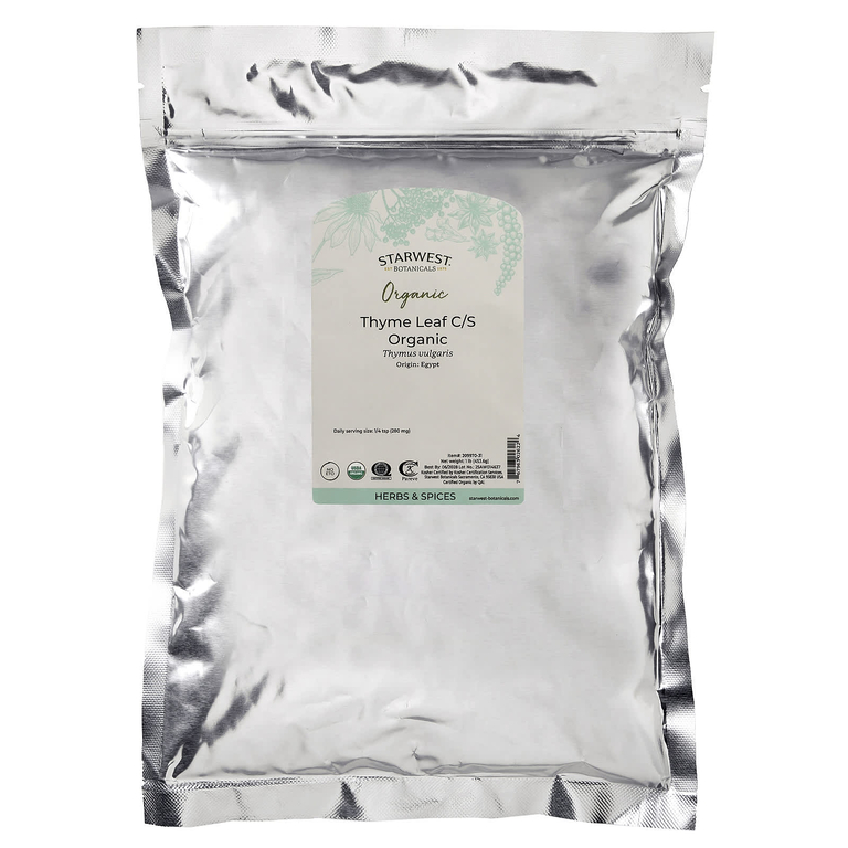 Starwest Botanicals, Органический листья чабреца C/S, 1 фунт (453,6 г)