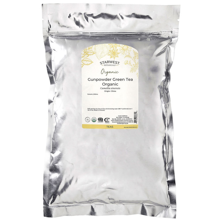 Starwest Botanicals, Цельный зеленый жемчужный чай, натуральный, 1 фунт