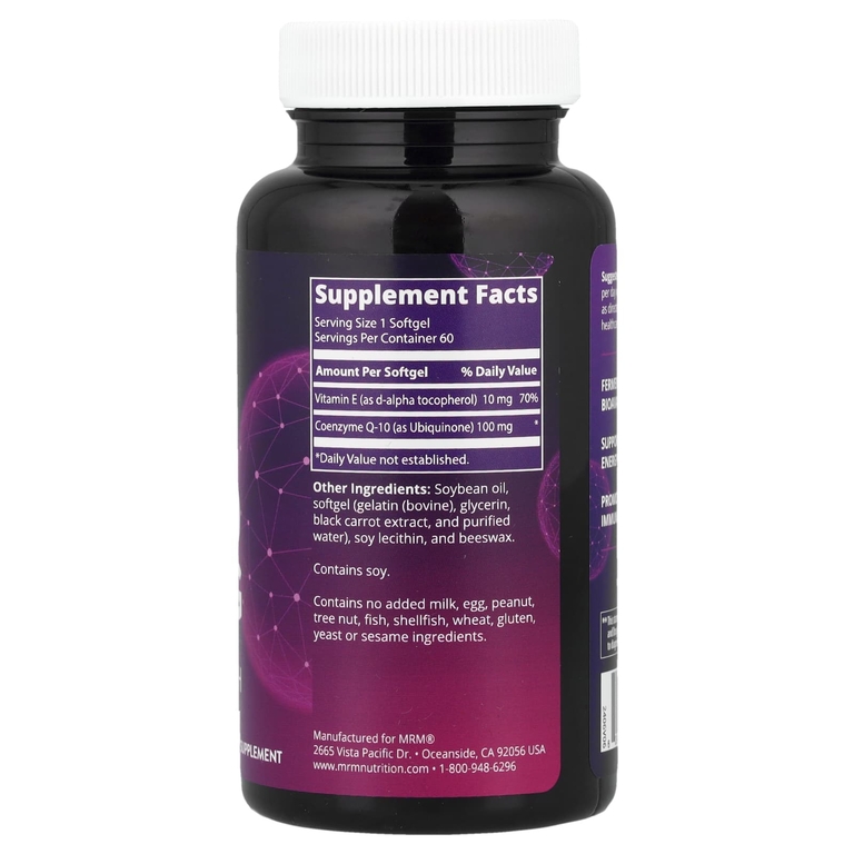 MRM Nutrition, Nutrition, коэнзим Q-10, 100 мг, 60 мягких таблеток
