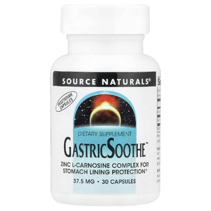 Source Naturals, Комплекс с цинком и L-карнозином для защиты слизистой оболочки желудка, 37.5 мг, 30 капсул