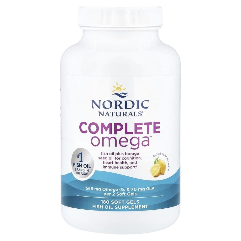 Nordic Naturals, омега-3, лимон, 180 желатиновых капсул