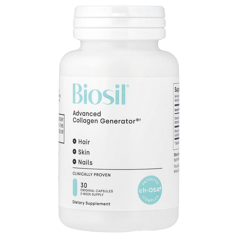 Biosil, средство для стимулирования производства коллагена, 30 оригинальных капсул