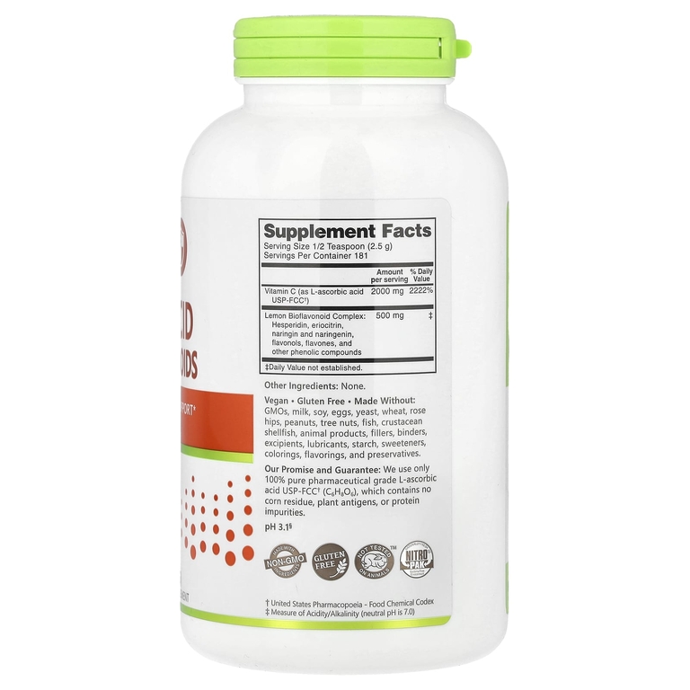 NutriBiotic, Immunity, аскорбиновая кислота с биофлавоноидами, кристаллический порошок, 454 г (16 унций)