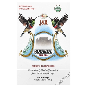 J&R Port Trading, красный чай ройбуш, без кофеина, 40 чайных пакетиков, 100 г (3,53 унции)