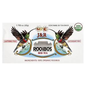 J&R Port Trading, красный чай ройбуш, без кофеина, 20 чайных пакетиков, 50 г (1,765 унции)