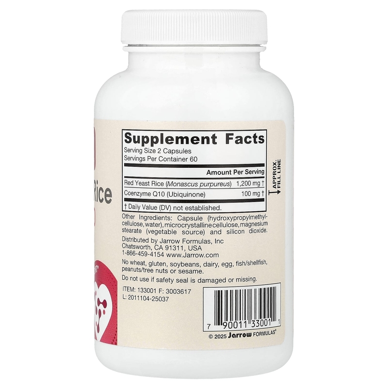 Jarrow Formulas, красный ферментированный рис и коэнзим Q10, 120 растительных капсул