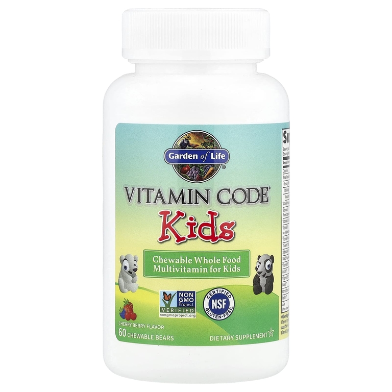 Garden of Life, жевательные мультивитамины для детей из цельных продуктов, вишня, 60 жевательных мишек
