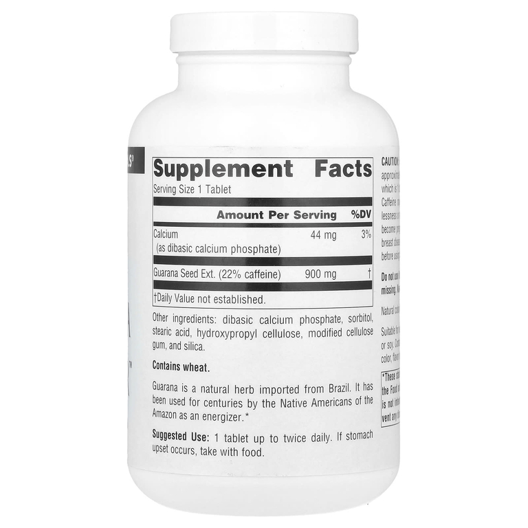 Source Naturals, гуарана, 200 таблеток
