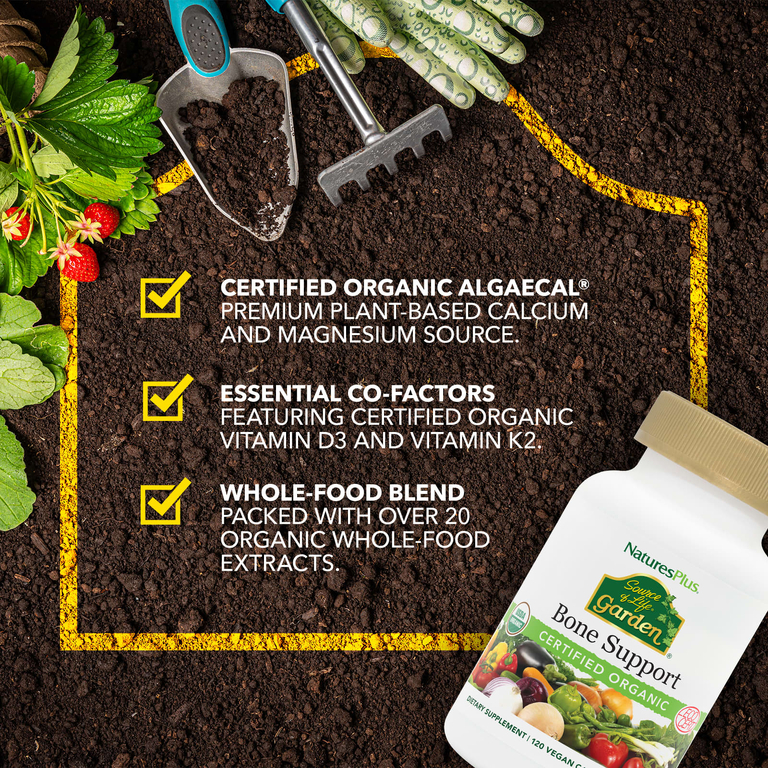NaturesPlus, добавка для поддержки костей, 120 веганских капсул