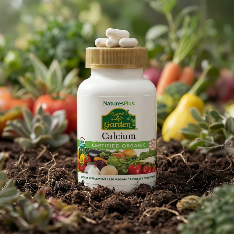 NaturesPlus, кальций, 120 веганских капсул