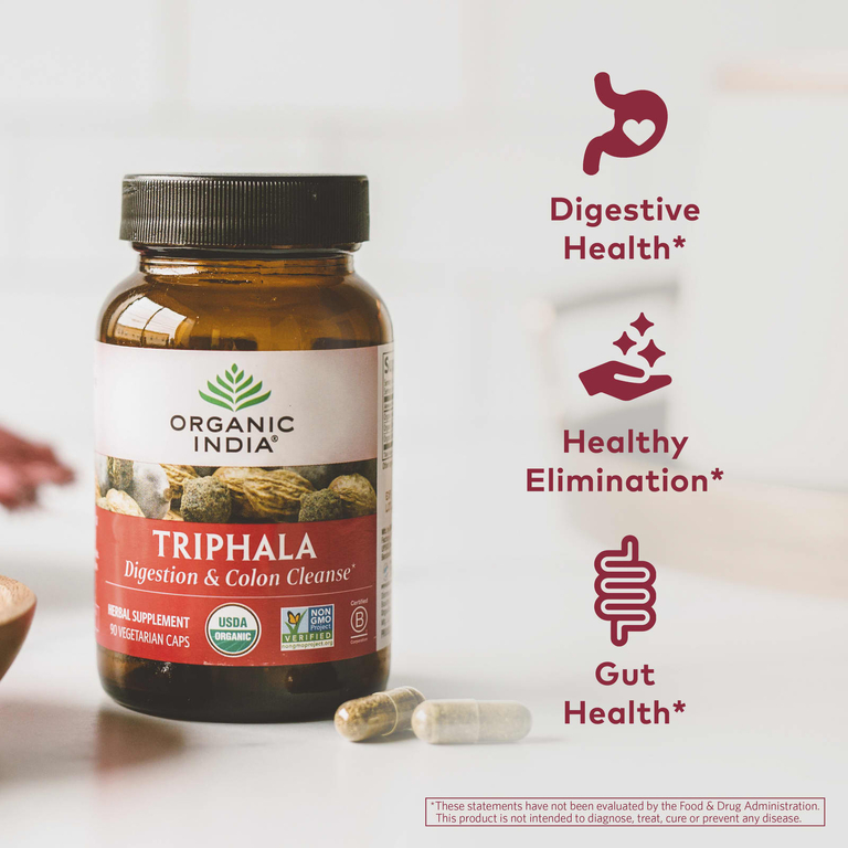 Organic India, трифала, 90 вегетарианских капсул