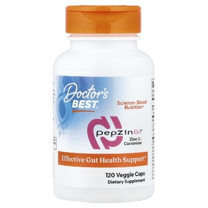 Doctor's Best, комплекс с цинк-L-карнозином PepZin GI®, 120 растительных капсул