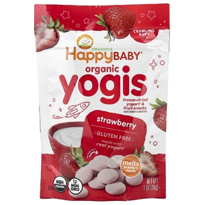 Happy Family Organics, органический йогурт для детей, сублимированный йогурт и фруктовые снеки, клубника, 28 г (1 унция)