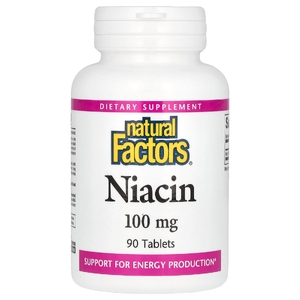 Natural Factors, ниацин, 100 мг, 90 таблеток