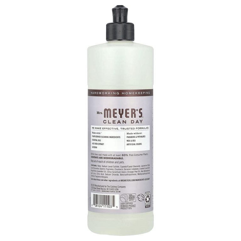 Mrs. Meyers Clean Day, средство для мытья посуды, лаванда, 473 мл (16 жидк. унций)