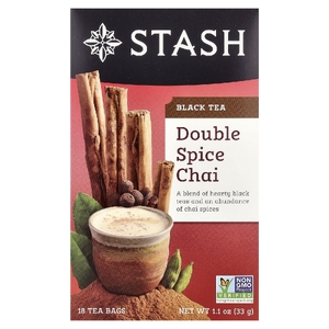 Stash Tea, черный чай, с двумя специями, 18 чайных пакетиков, 1,1 унции (33 г)