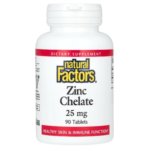 Natural Factors, цинк в хелатной форме, 25 мг, 90 таблеток