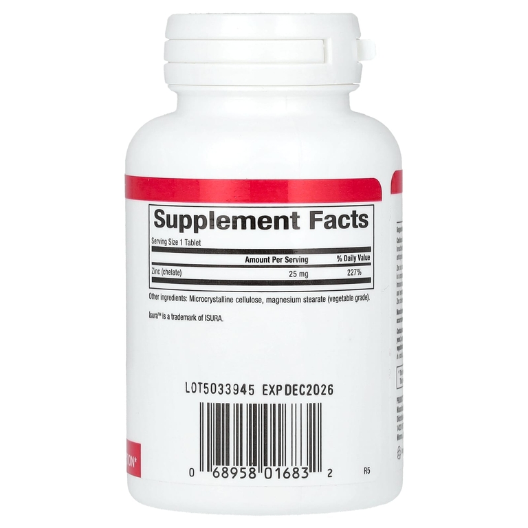 Natural Factors, цинк в хелатной форме, 25 мг, 90 таблеток
