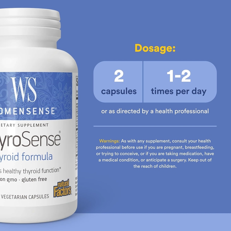 Natural Factors, добавка для здоровья щитовидной железы ThyroSense®, 60 вегетарианских капсул